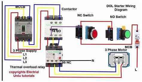 DOL starter control circuit diagram - YouTube