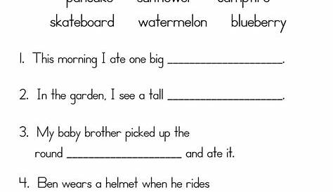 Compound Words Fill in Blank Worksheet - Have Fun Teaching