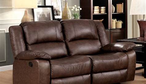 Reganold Transitional Faux Leather Reclining Loveseat, Brown - Walmart.com