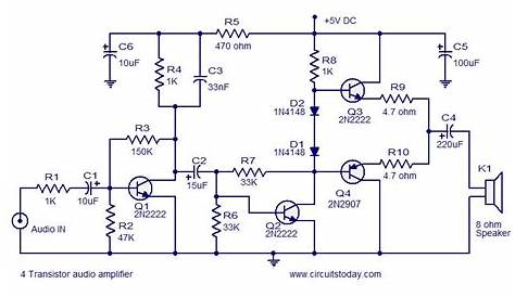 Transistor amplifier circuits | Diagrama de circuito eléctrico, Circuito amplificador