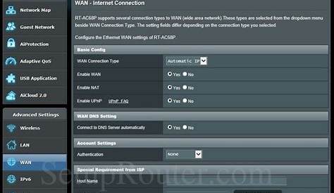 Asus RT-AC68P Screenshot InternetConnection