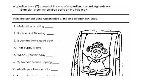 punctuation worksheets for grade 1