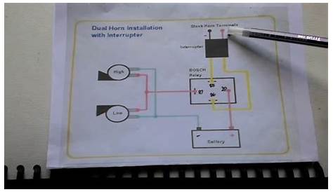 Dual Horn 5 Pin Relay Wiring Diagram : 5 Wire Horn Diagram Electrical Circuit Diagram Circuit