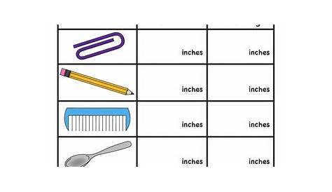 measuring in inches worksheet answers