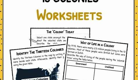 13 (Thirteen Original) Colonies Facts, Information & Worksheets for Kids