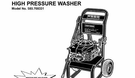 Craftsman 580768331 User Manual PRESSURE WASHER Manuals And Guides L0209015