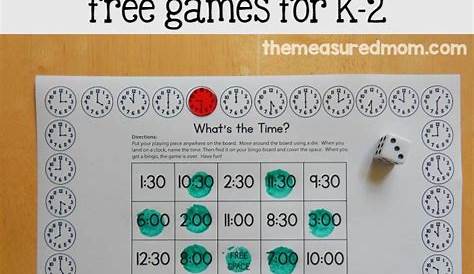 Print & Play: Telling Time Game {K-2} - This Reading Mama | Math time