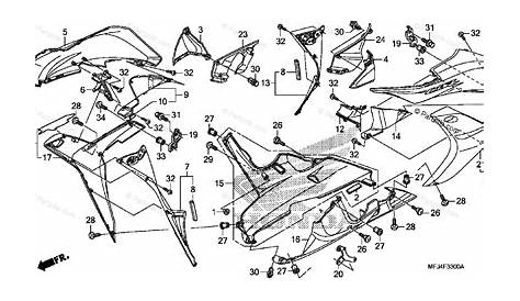 Honda Motorcycle 2007 OEM Parts Diagram for LOWER COWL (CBR600RR'07