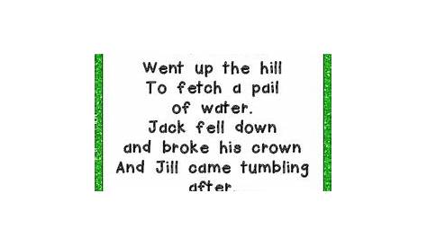 jack and jill nursery rhyme printable