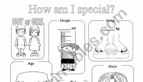 i am special worksheets