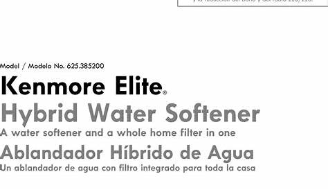 Kenmore Elite 625385200 User Manual WATER SOFTENER Manuals And Guides