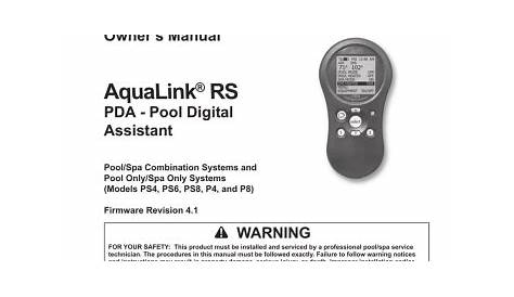 Zodiac AquaLink Owner`s manual | Manualzz