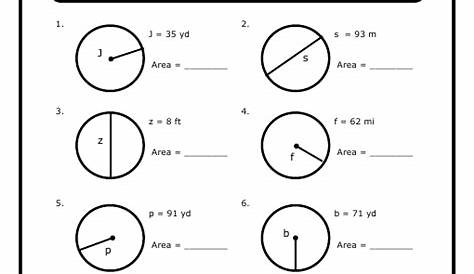 Circumference And Area Of Circles Worksheets - Worksheets Master