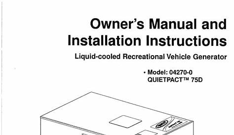 GENERAC POWER SYSTEMS 4270-0 OWNER'S MANUAL AND INSTALLATION