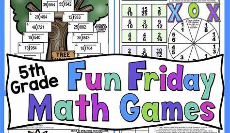 5th Grade Math Games Fun Friday One Page Wonders Math Games & Centers