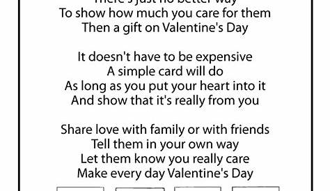 Valentine's Day Kids Poems - Woo! Jr. Kids Activities