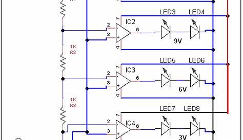 LED Voltmeter circuit diagram