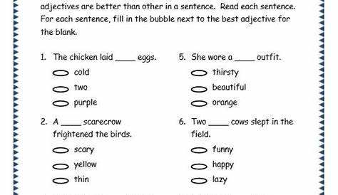 identifying adjectives worksheet 5th grade