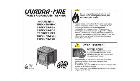 Quadrafire Trekker Series Pellet Stove Guide d'installation | Manualzz
