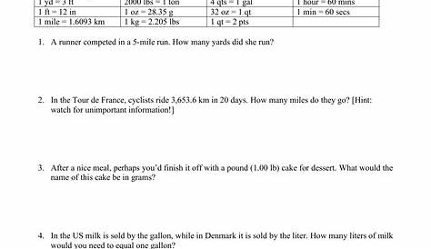 Dimensional Analysis Worksheet 11