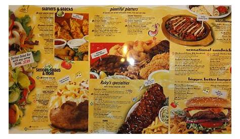 Ruby Tuesday Menu Circa 2002 : nostalgia