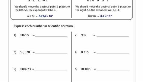 standard and scientific notation worksheets
