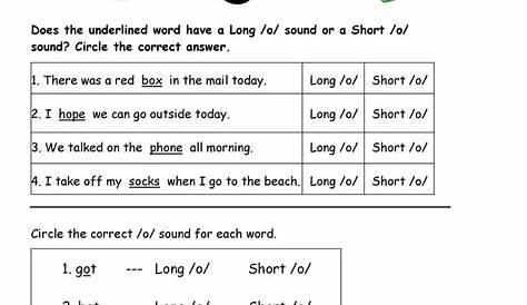 Short Vowel O and Long Vowel O Worksheet | Have Fun Teaching