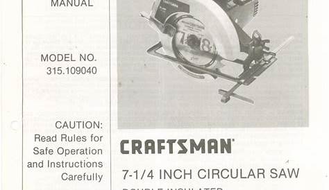 craftsman circular saw manual