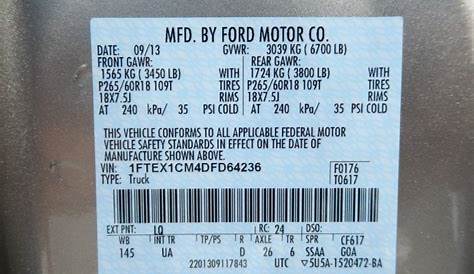 2019 ford f150 paint codes