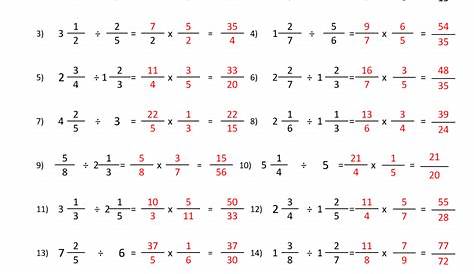 mixed fraction operations worksheet