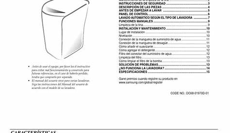 Manual Lavadora Samsung Electronica Modelo W | PDF | Lavadora | Detergente