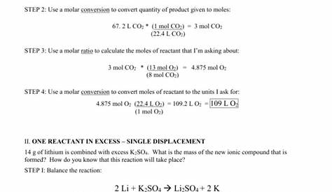 solution stoichiometry worksheets answers