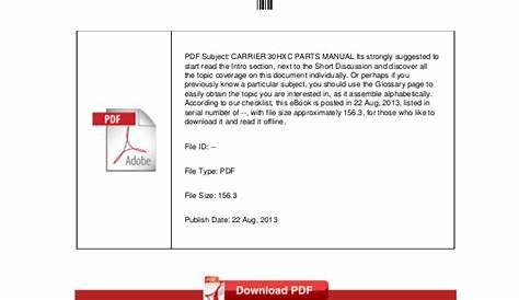 carrier x4 7500 parts manual pdf