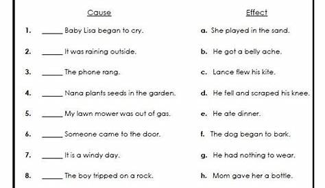 Cause And Effect 3rd Grade Worksheets - Worksheets Master