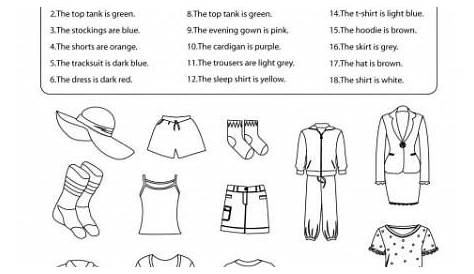 Clothes Worksheet | Clothes worksheet, English worksheets for kids