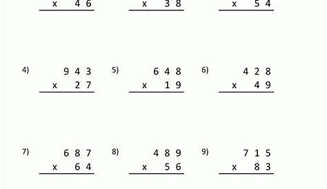 3 Digit By 2 Digit Multiplication Worksheets - Free Printable