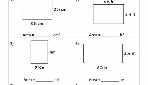 Area of Rectangle Worksheets