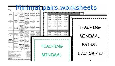 minimal pair worksheet