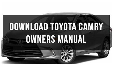 2014 toyota camry owners manual