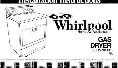 whirlpool dryer manual