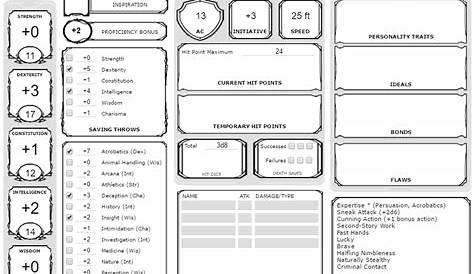 Printable D And D Character Sheet