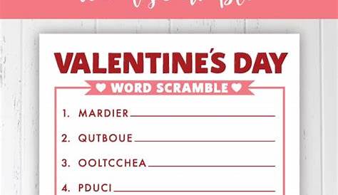 Valentine's Day Word Scramble - Free Printable Activity - Pjs and Paint