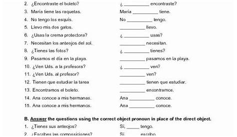 subject pronouns spanish worksheet