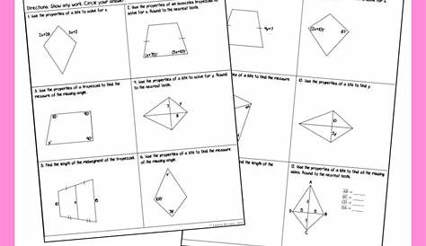 geometry kites worksheet