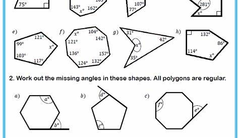 Finding Sum Of indoors Angles Of Polygons Worksheet