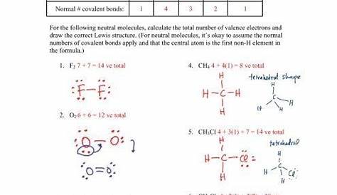 molecular structure worksheet