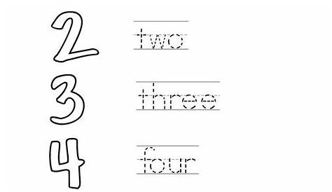 Color the numbers and trace the words Worksheet - Twisty Noodle