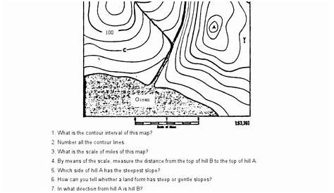 topographic map reading worksheets