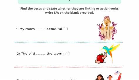 linking verb grade 1 worksheet