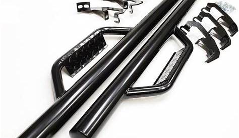 Black 3" Side Dropped Step Nerf Bar For 07-18 Toyota Tundra Extend Crew